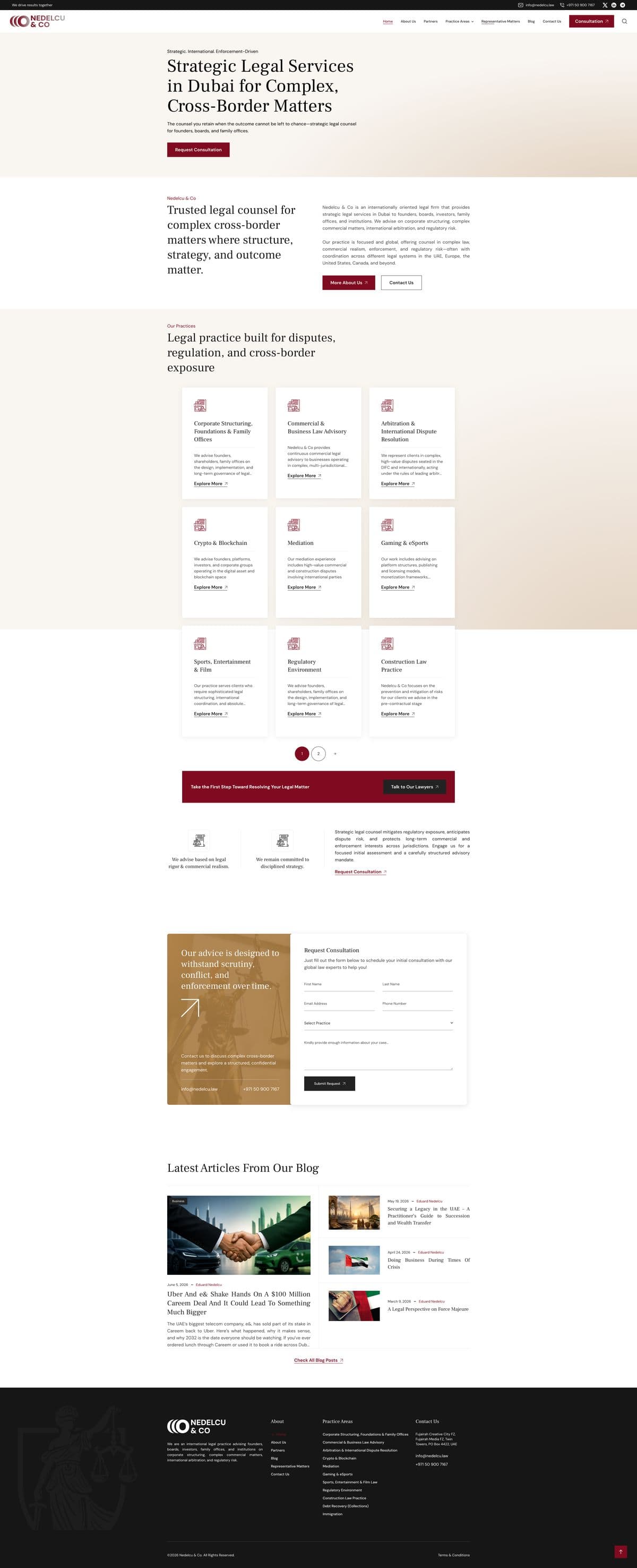 The Nedelcu & Co site, top to bottom.