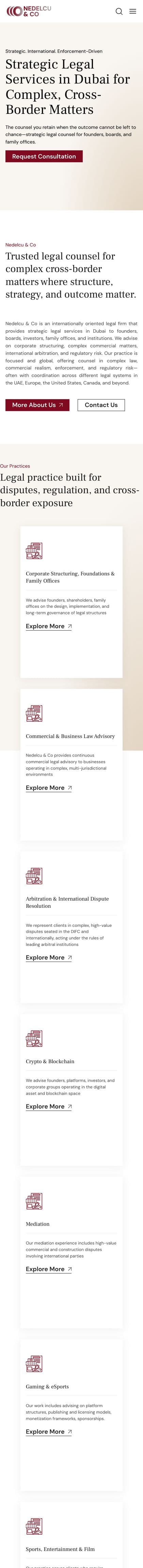 The Nedelcu & Co site on a phone.