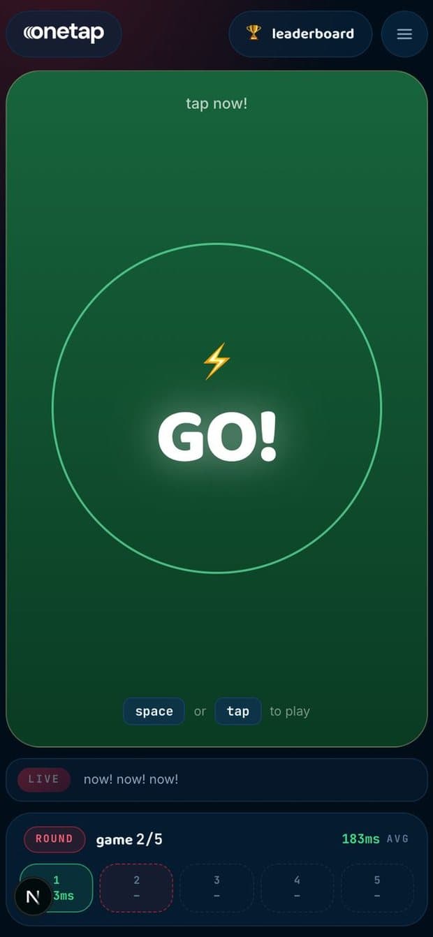 OneTap turning green: GO.